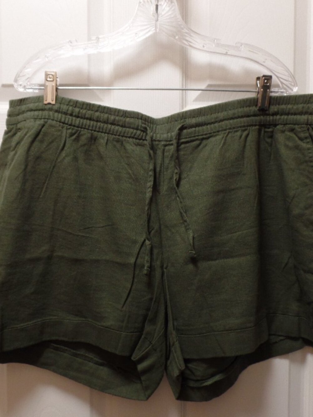 *NWT* Old Navy XL 16 18 ALPINE TUNDRA DEEP Linen Elastic Drawstring Waist Shorts